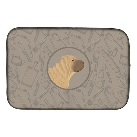 Carolines Treasures Shar Pei in the Kitchen Dish Drying Mat CK2209DDM